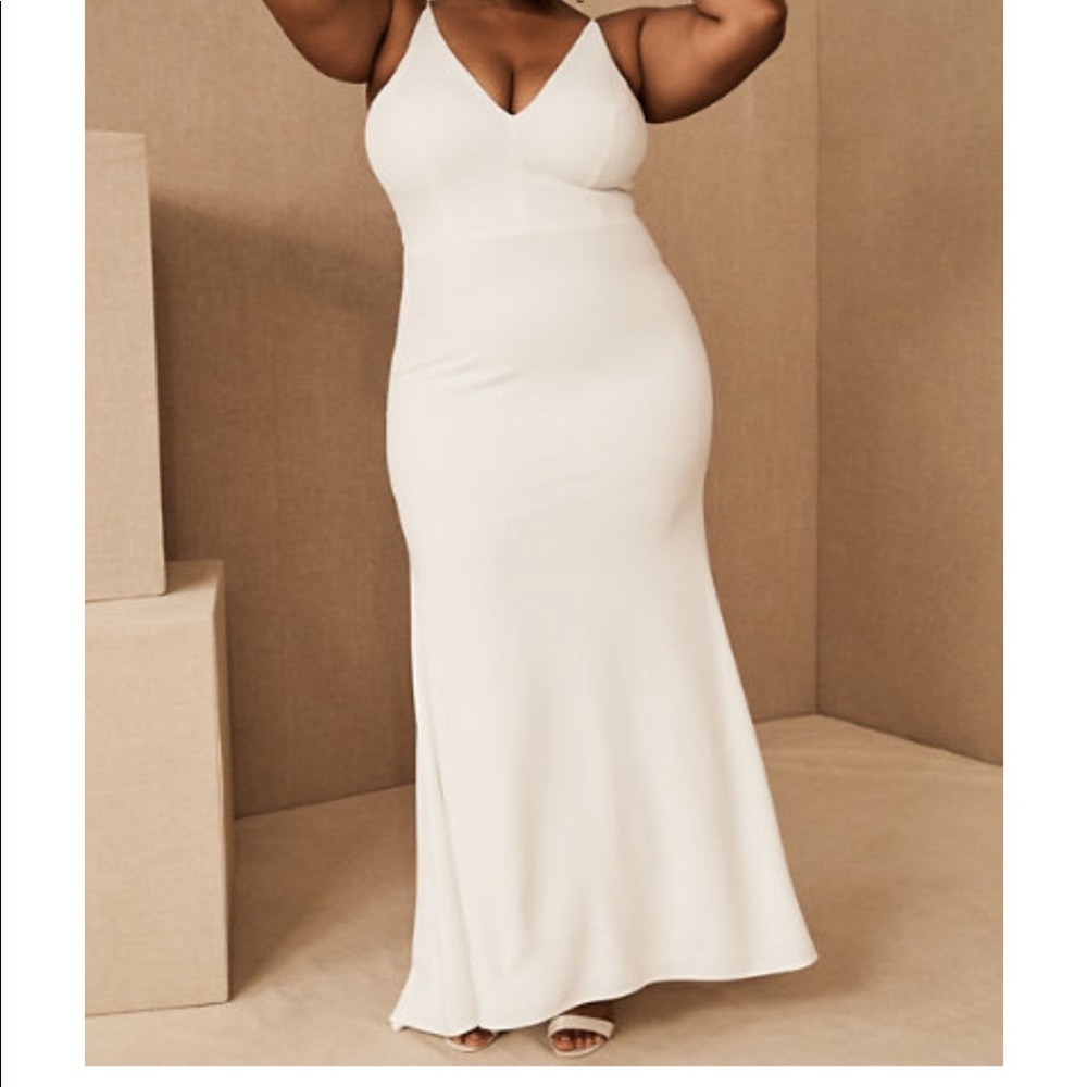 BHLDN Jones V-neck crepe dress - midnight navy